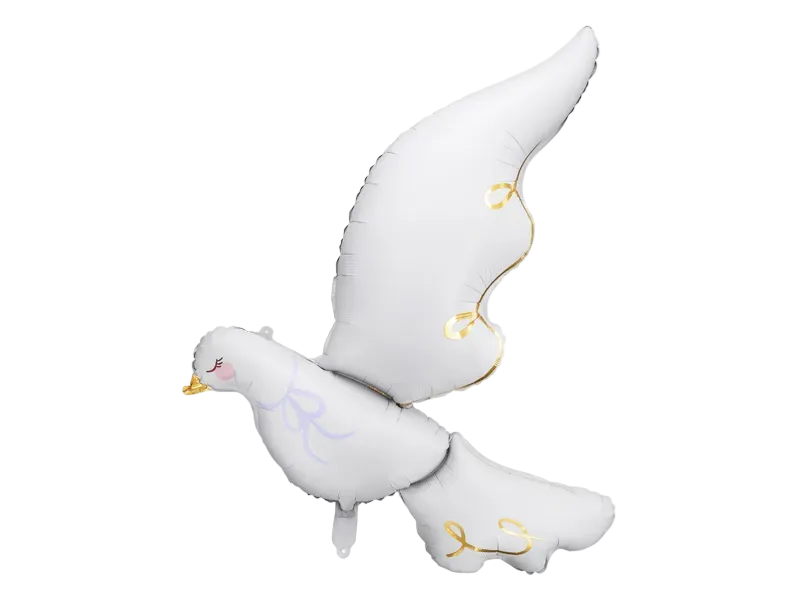 Giant White Flying Dove Foil Balloon, 35in
