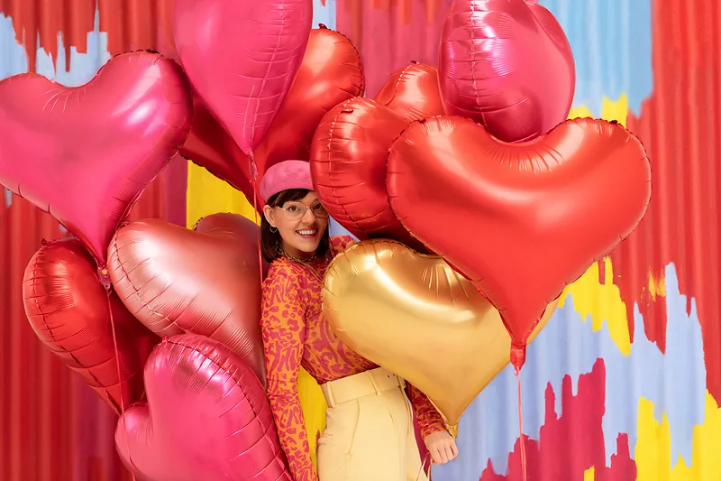 Red Heart Foil Balloon, 24in