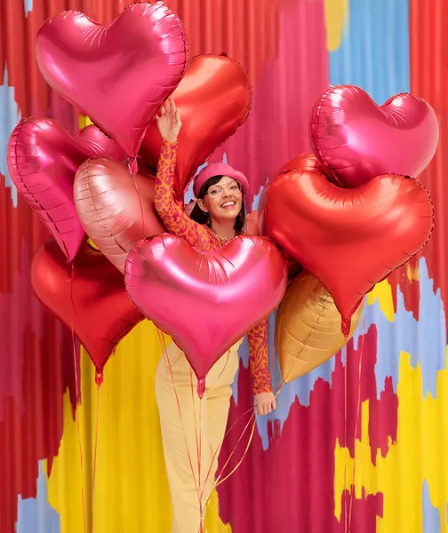Red Heart Foil Balloon, 24in