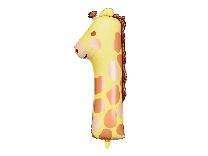 Giant Yellow Giraffe Number 1 Balloon, 37in