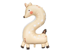 Giant Beige Deer Number 2 Foil Balloon, 40in