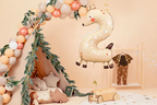 Giant Beige Deer Number 2 Foil Balloon, 40in