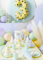 Giant Yellow Cheetah Print Number 3 Foil Balloon, 42in