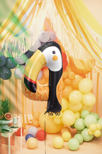 Giant Multicolored Tucan Number 4 Balloon, 38in