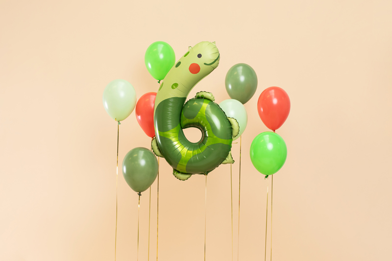 Giant Green Turtle Number 6 Foil Balloon, 37in