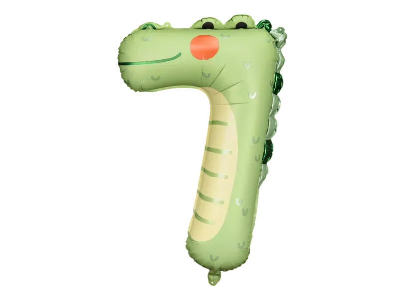 Green Crocodile Number 7 Balloon, 33in