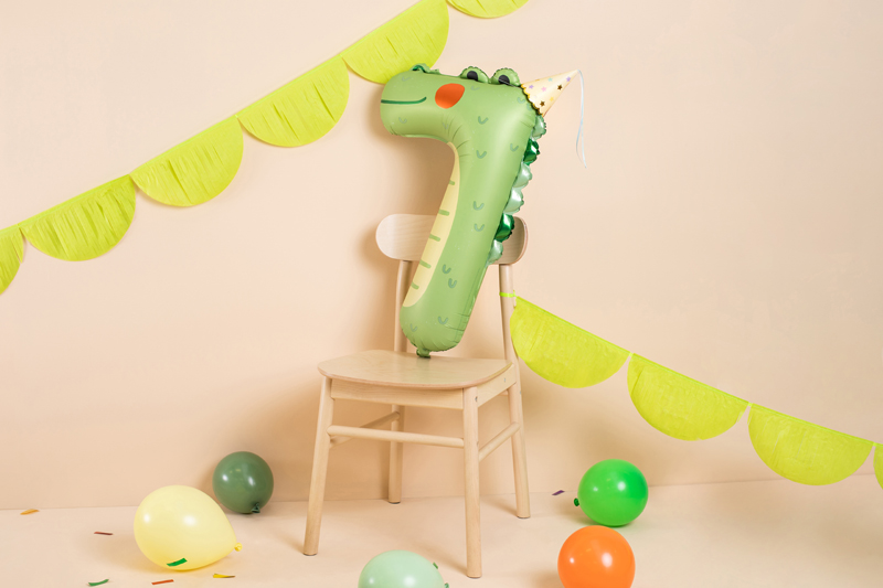 Green Crocodile Number 7 Balloon, 33in