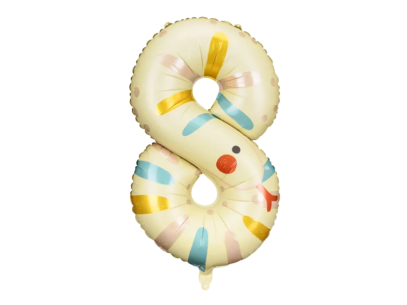 Yellow Snake Number 8 Balloon, 34in