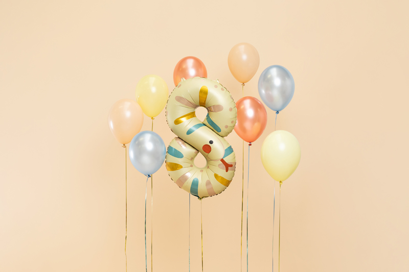 Yellow Snake Number 8 Balloon, 34in