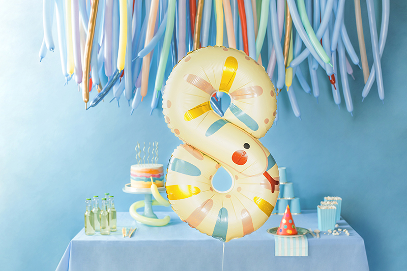 Yellow Snake Number 8 Balloon, 34in