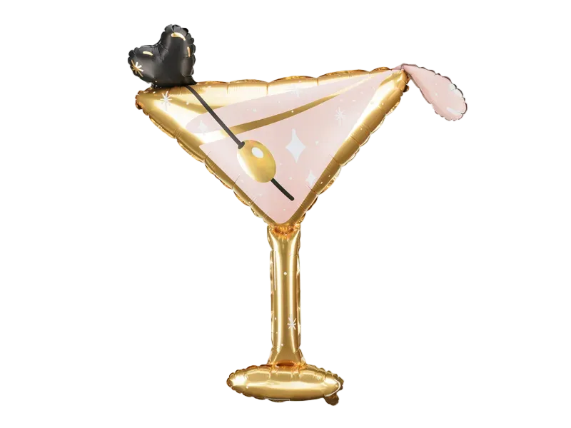 Giant Gold Martini Glass Foil Balloon, 50in