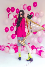 Giant Gold Martini Glass Foil Balloon, 50in