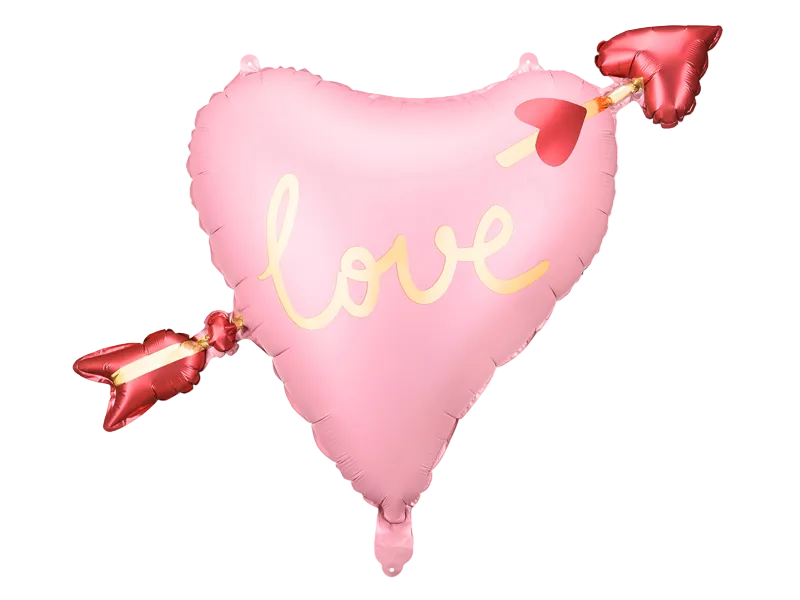 Pink Heart with Arrow "Love" Foil Balloon, 30in
