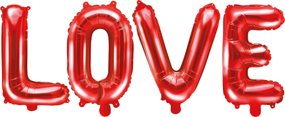 Red "LOVE" Foil Balloons, 14in