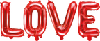 Red "LOVE" Foil Balloons, 14in