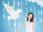 White Flying Dove Foil Balloon, 30in