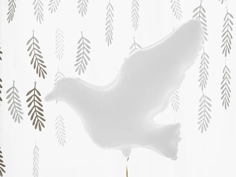 White Flying Dove Foil Balloon, 30in