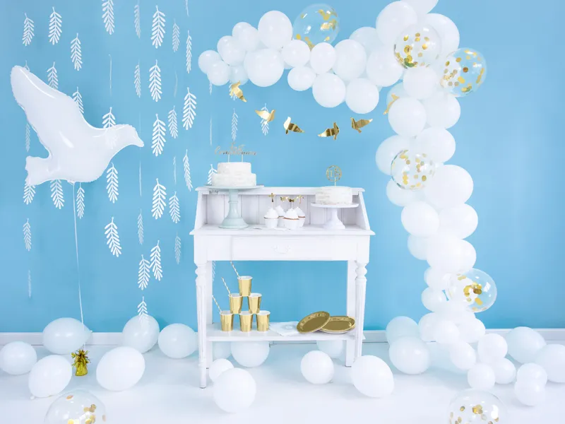 White Flying Dove Foil Balloon, 30in