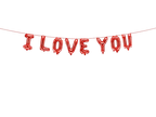 Giant Red "I Love You" Foil Balloon Banner, 102in