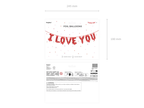 Giant Red "I Love You" Foil Balloon Banner, 102in