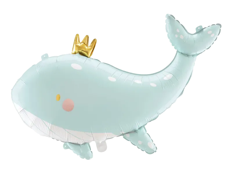 Sky Blue Whale Foil Balloon, 30in