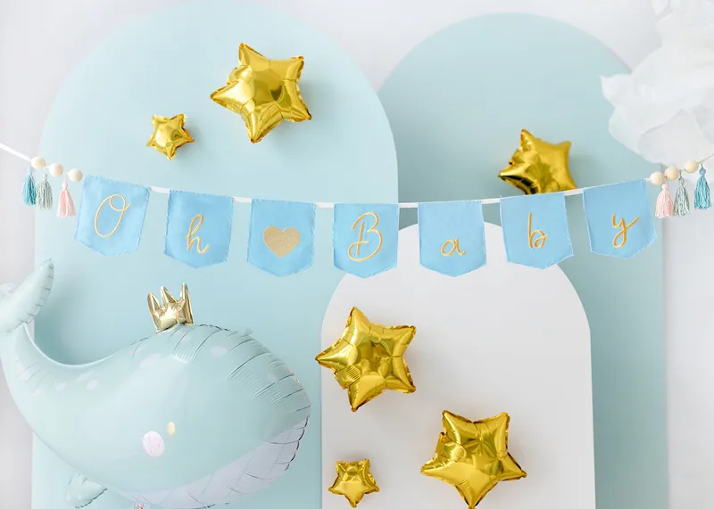 Sky Blue Whale Foil Balloon, 30in