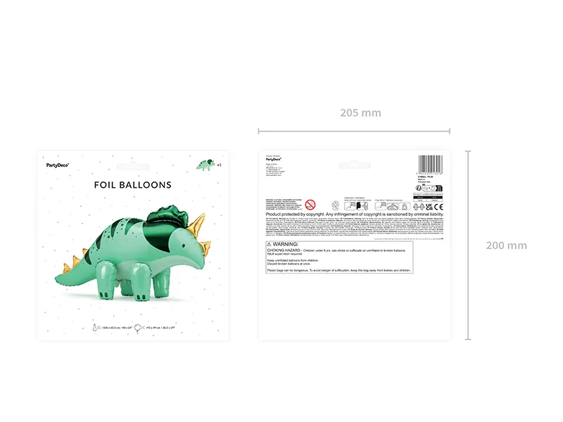 Green Giant Triceratops Foil Balloon, 36in