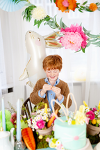 Giant White and Gold Rabbit Foil Balloon, 35in