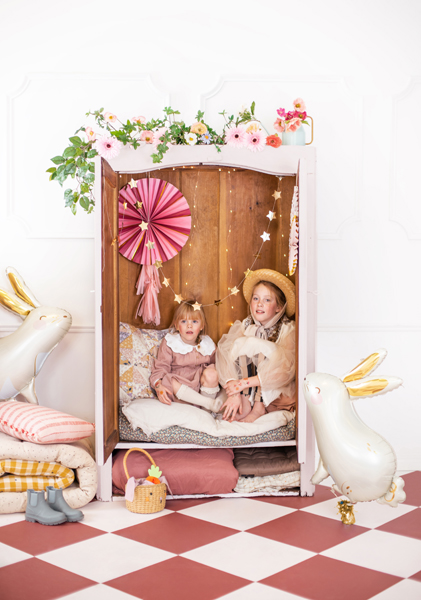 Giant White and Gold Rabbit Foil Balloon, 35in