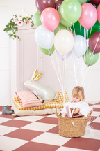 Giant White and Gold Rabbit Foil Balloon, 35in