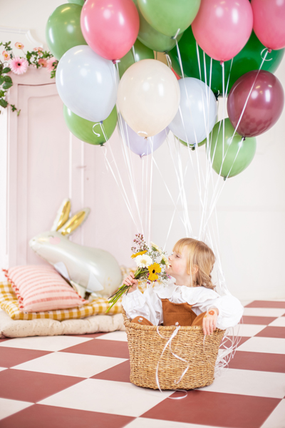 Giant White and Gold Rabbit Foil Balloon, 35in