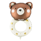 Teddy Rattle Shaped Baby Shower Foil Balloon, 26in