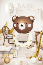 Teddy Rattle Shaped Baby Shower Foil Balloon, 26in
