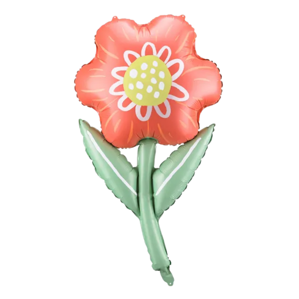 Red Flower Foil Balloon, 29in