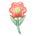 Red Flower Foil Balloon, 29in