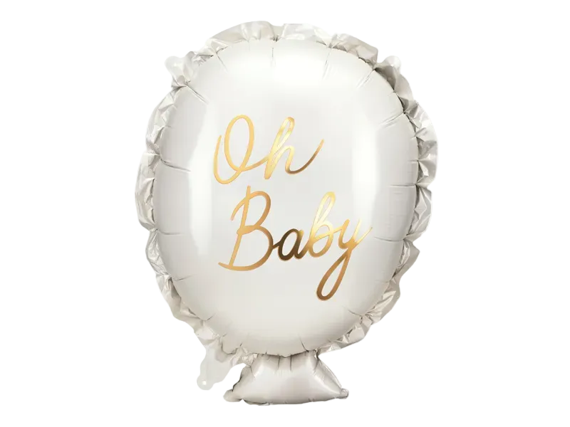 White Oh Baby Foil Balloon, 21in
