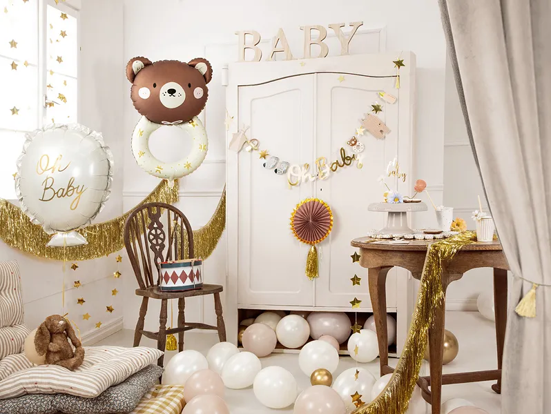 White Oh Baby Foil Balloon, 21in