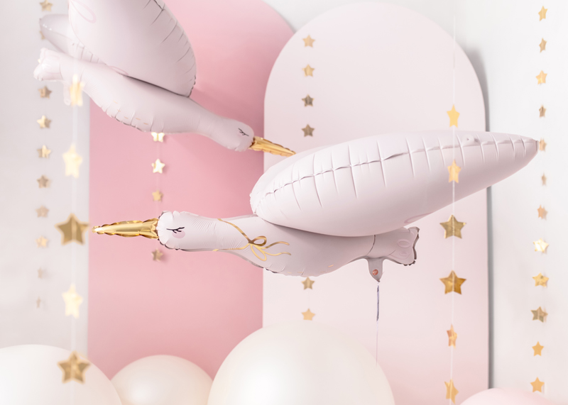 Giant Pink Stork Foil Balloon, 40in