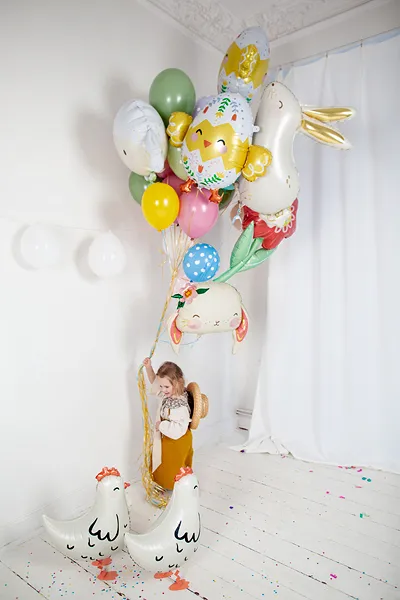 Multicolor Chick in Egg Foil Balloon, 22in
