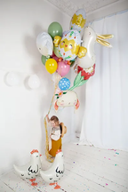 Multicolor Chick in Egg Foil Balloon, 22in