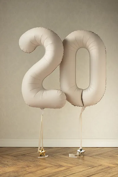 Beige Number 1 Balloon, 34in