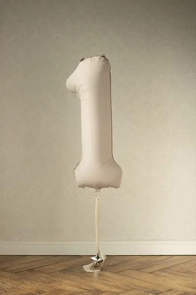 Beige Number 0 Balloon, 34in