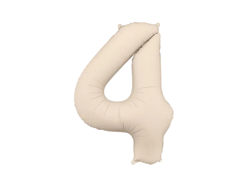 Beige Number 4 Balloon, 34in