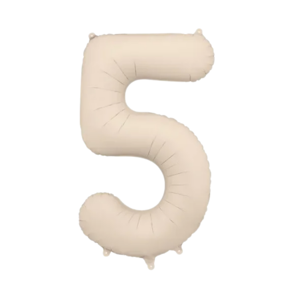 Beige Number 5 Foil Balloon, 34in