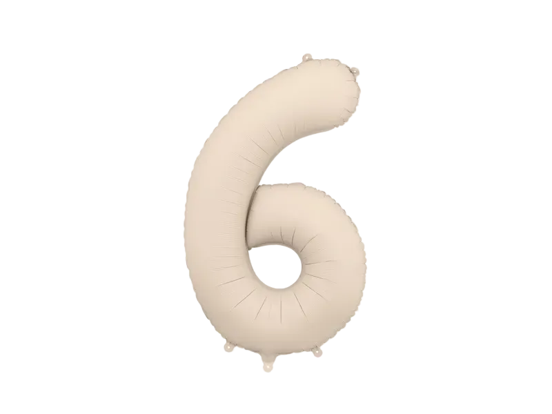 Beige Number 6 Balloon, 34in