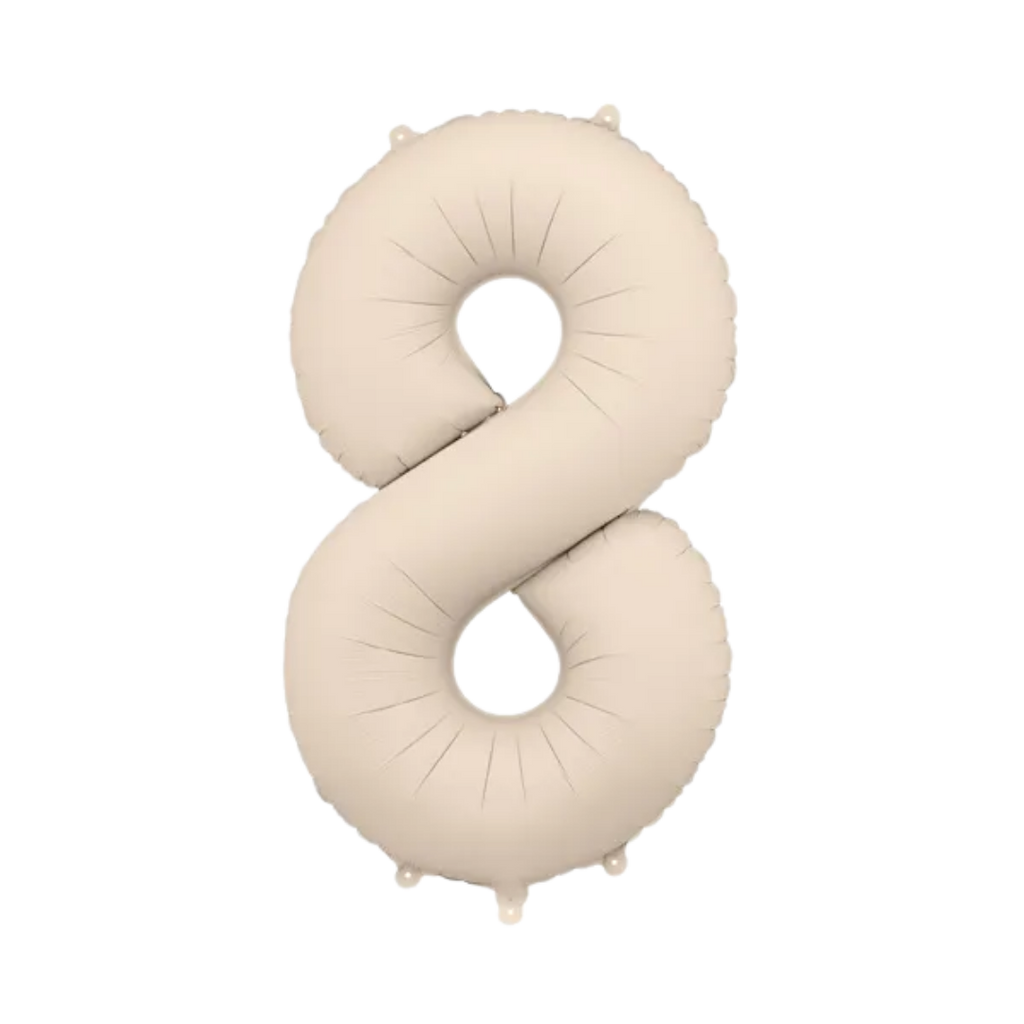 Beige Number 8 Foil Balloon, 34in
