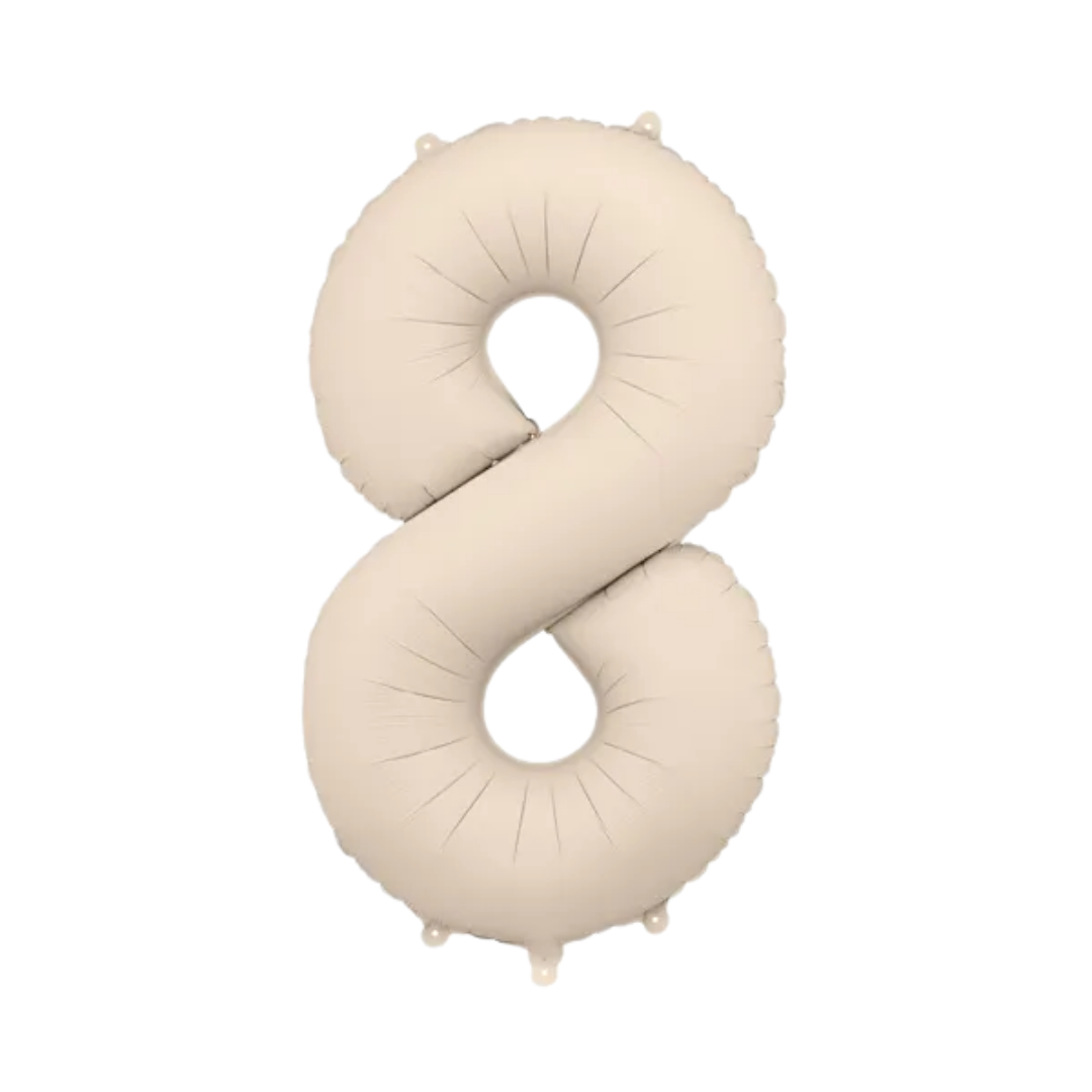 Beige Number 8 Foil Balloon, 34in
