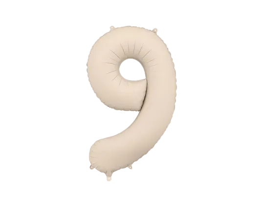 Beige Number 9 Foil Balloon, 34in