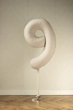 Beige Number 9 Foil Balloon, 34in