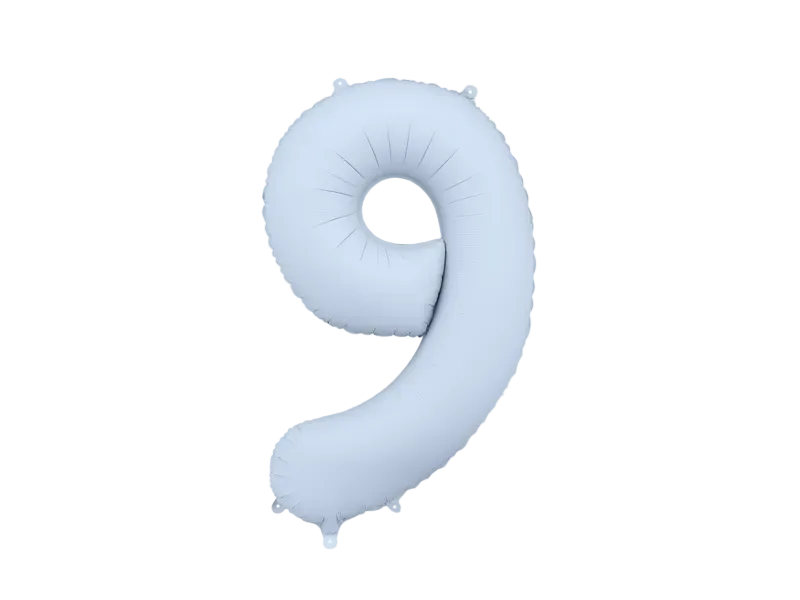 Blue Number 9 Foil Balloon, 34in